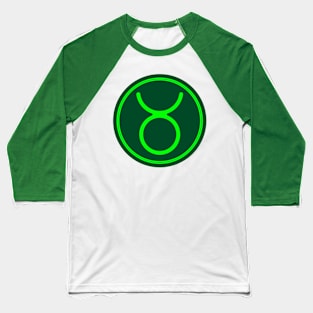 Cool Green Taurus Symbol Baseball T-Shirt